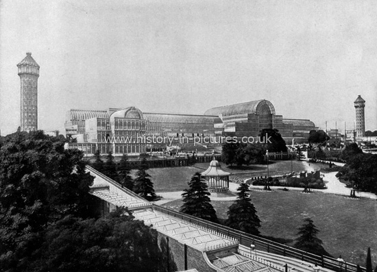 Crystal Palace Towers & Gardens. London. c.1890's.